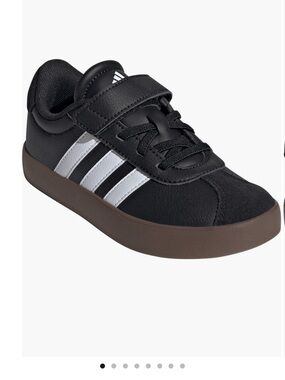 adidas Kids VL Court 3.0 Sneaker Black and White. Boys size 1.  New in box.